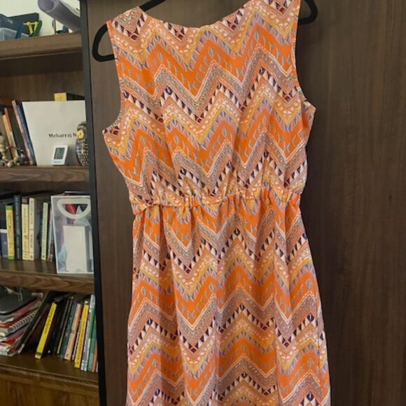 Speed Control NY Orange Chevron Dress – Size L - Picture 2 of 3